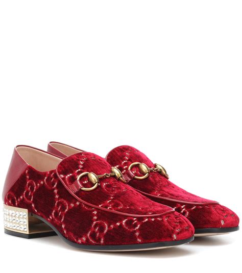 womens red gucci loafers embellished velvet|Gucci men's loafer with buckle.